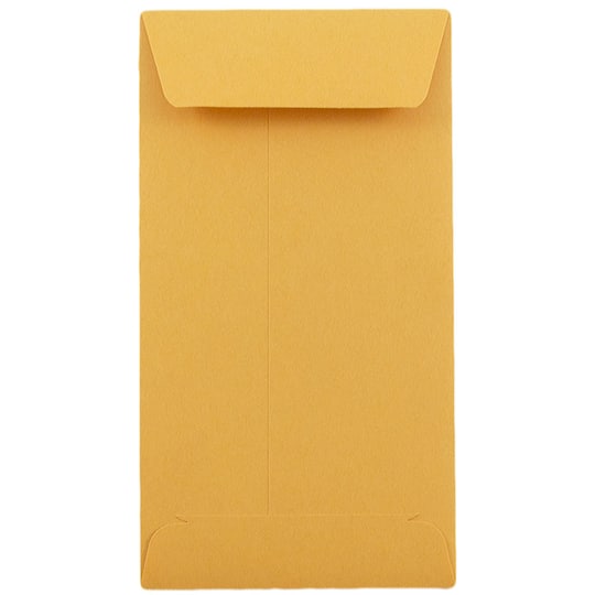 JAM Paper 3.5" x 6.5" Brown Kraft Recycled Coin Business Envelopes, 100ct.